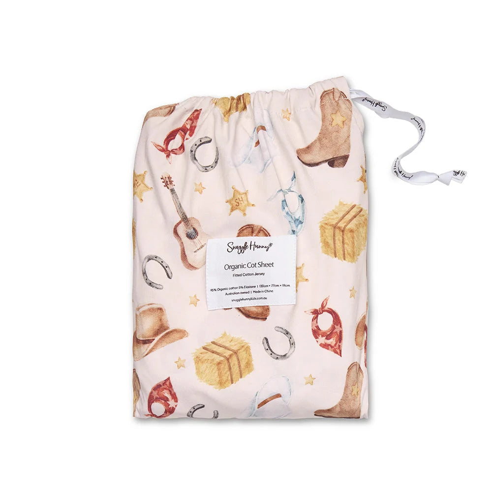 Cowboy Certified Organic Cotton Fitted Cot Sheet