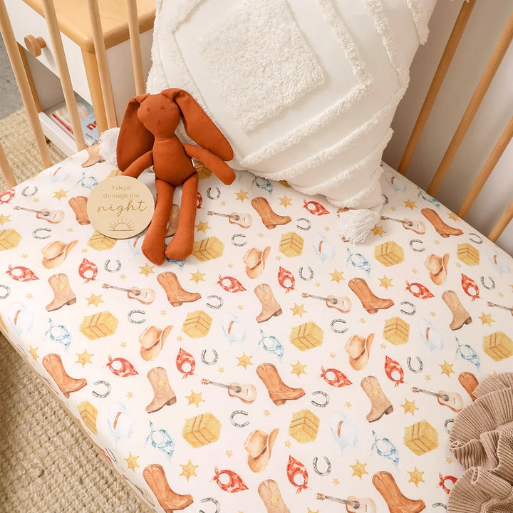 Cowboy Certified Organic Cotton Fitted Cot Sheet