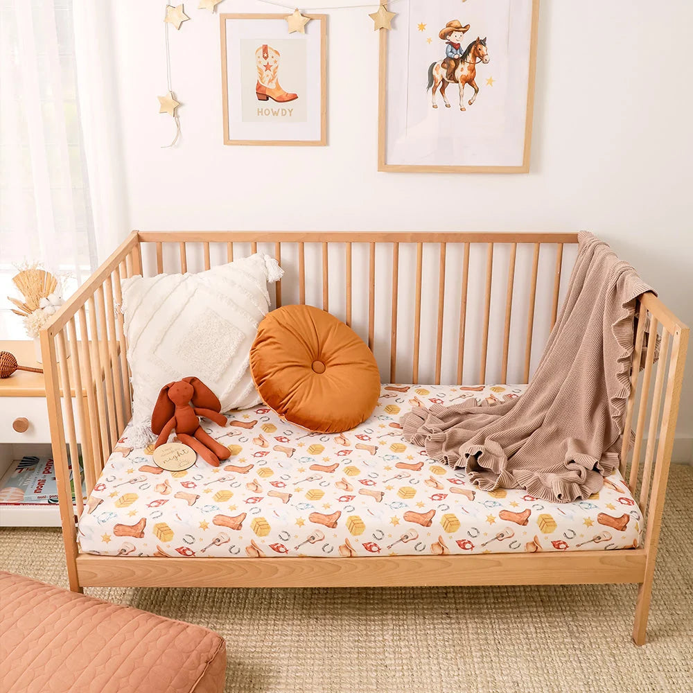 Cowboy Certified Organic Cotton Fitted Cot Sheet