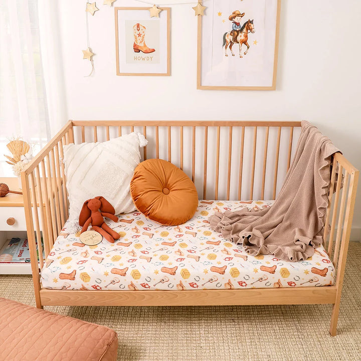 Cowboy Certified Organic Cotton Fitted Cot Sheet