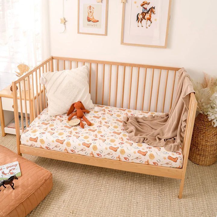 Cowboy Certified Organic Cotton Fitted Cot Sheet