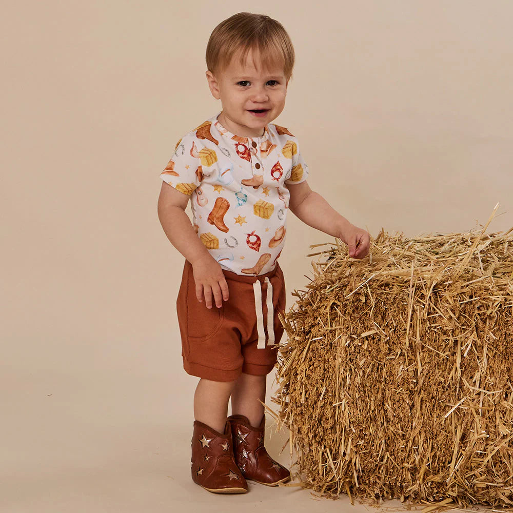 Cowboy Short Sleeve Organic Bodysuit
