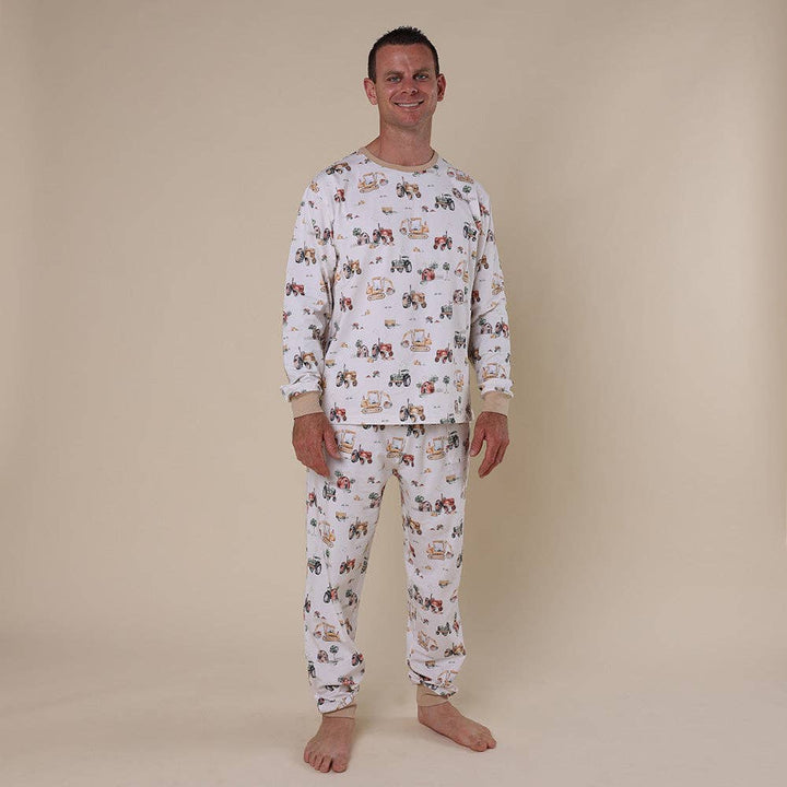 Diggers & Tractors Organic Mens Long Sleeve PJ Set - The Glamorous Grub