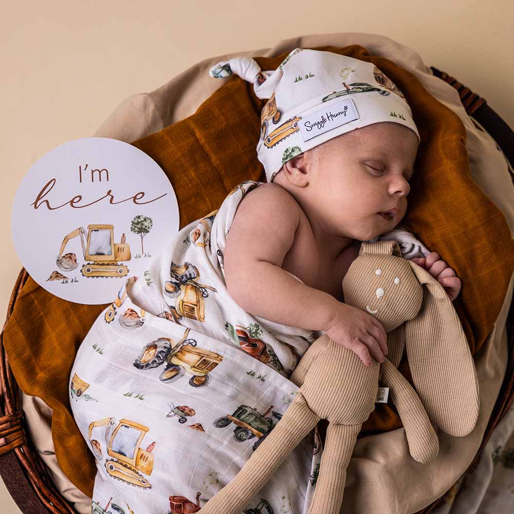Diggers & Tractors Organic Muslin Wrap - The Glamorous Grub
