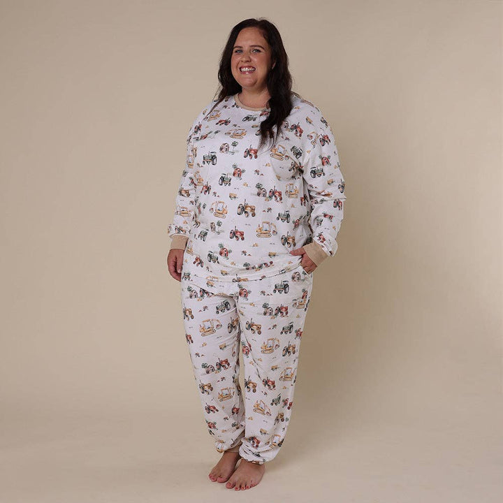 Diggers & Tractors Organic Womens Long Sleeve PJ Set - The Glamorous Grub