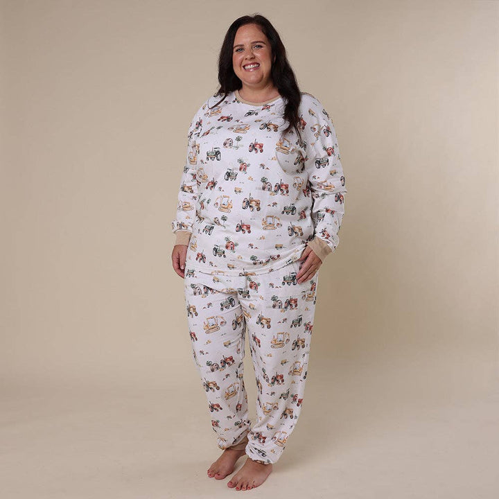 Diggers & Tractors Organic Womens Long Sleeve PJ Set - The Glamorous Grub