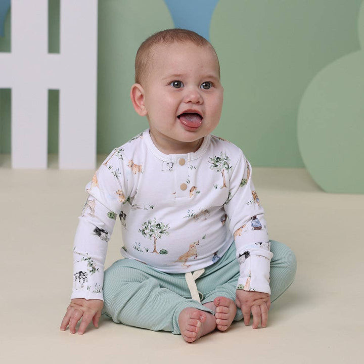 Dog Park Long Sleeve Organic Bodysuit - The Glamorous Grub