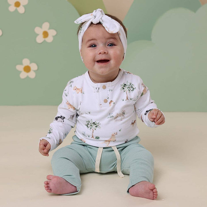 Dog Park Long Sleeve Organic Bodysuit - The Glamorous Grub