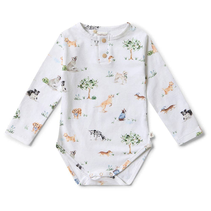 Dog Park Long Sleeve Organic Bodysuit - The Glamorous Grub