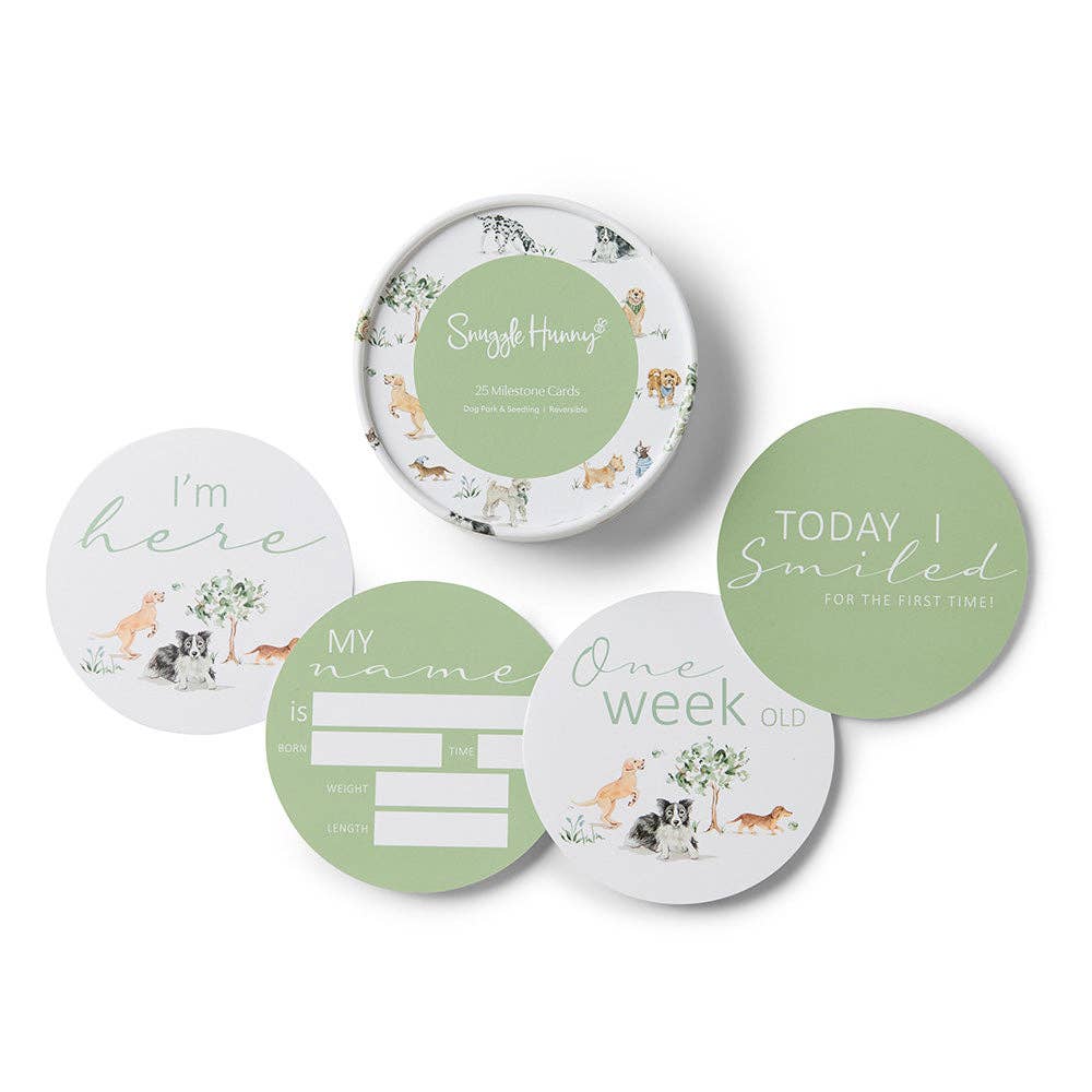 Dog Park & Seedling Reversible Milestone Cards - The Glamorous Grub