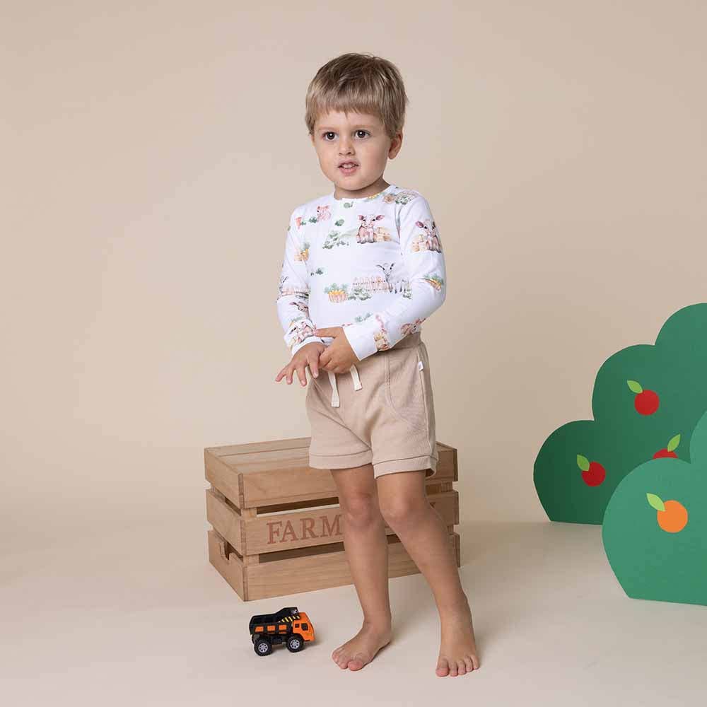 Farm Long Sleeve Organic Bodysuit - The Glamorous Grub