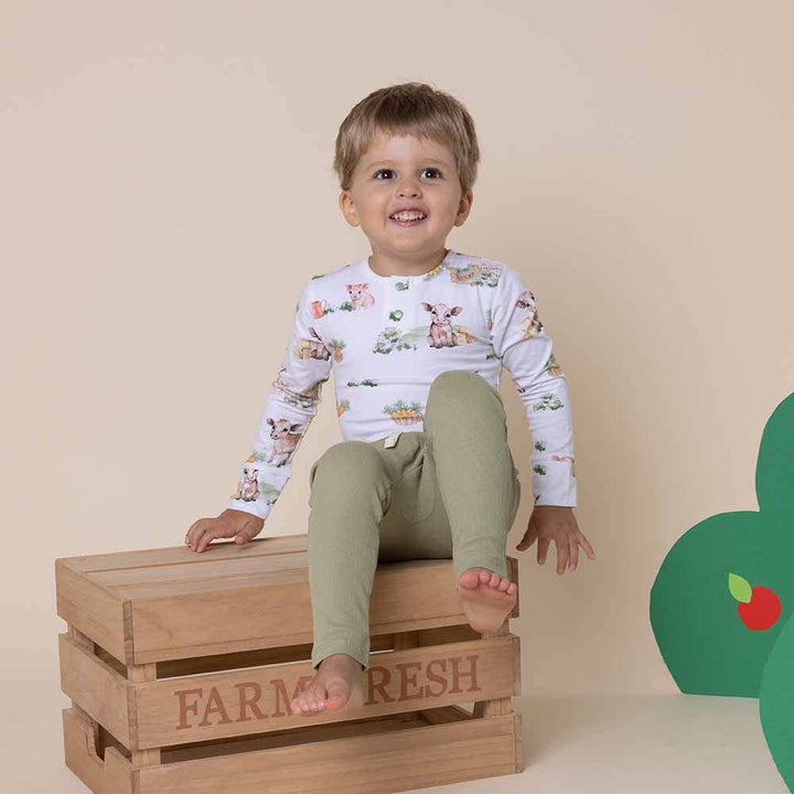 Farm Long Sleeve Organic Bodysuit - The Glamorous Grub