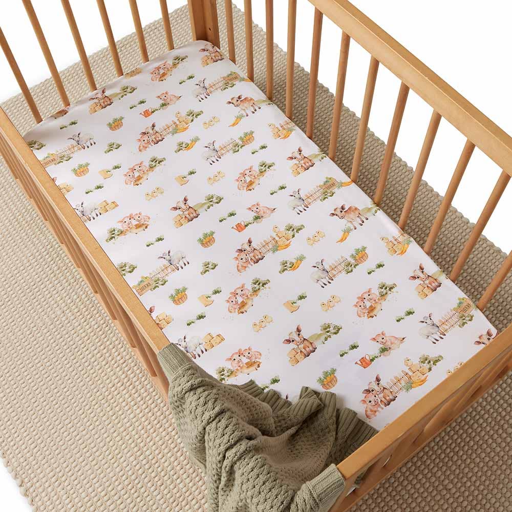 Farm Organic Fitted Cot Sheet - The Glamorous Grub
