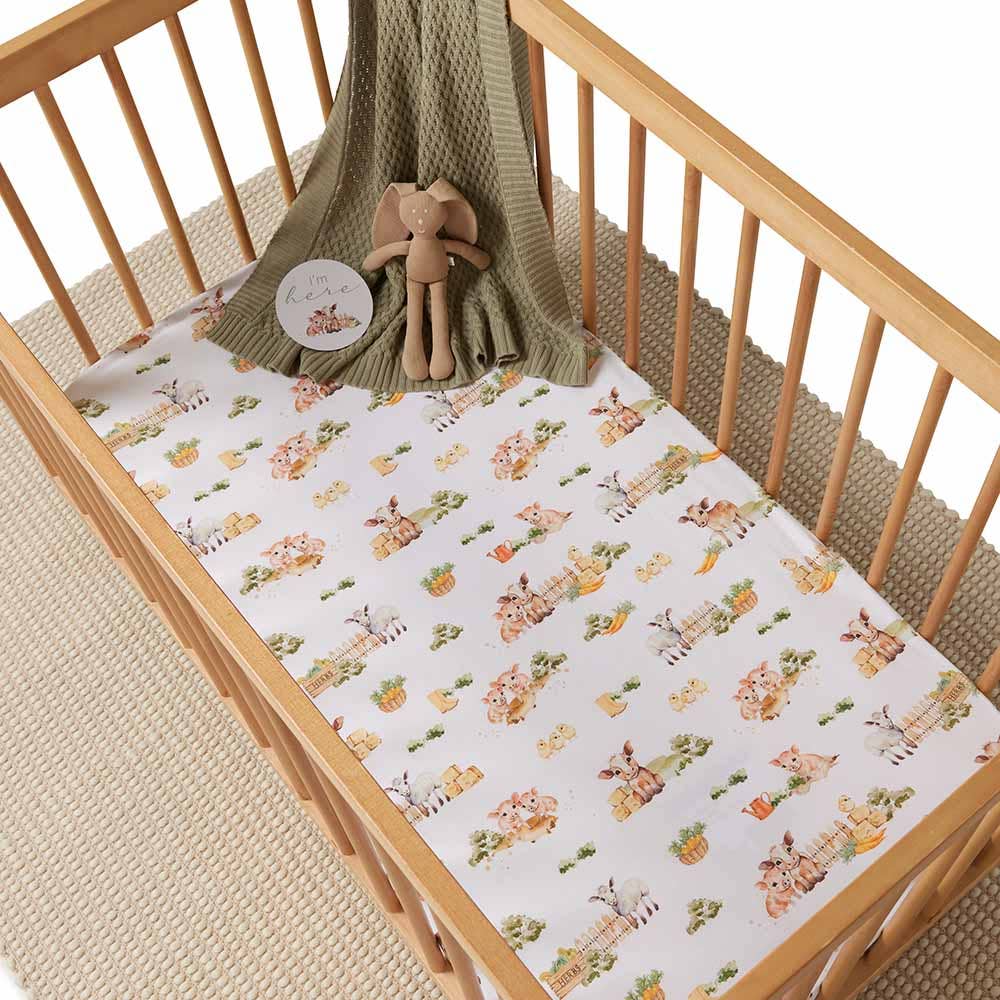 Farm Organic Fitted Cot Sheet - The Glamorous Grub