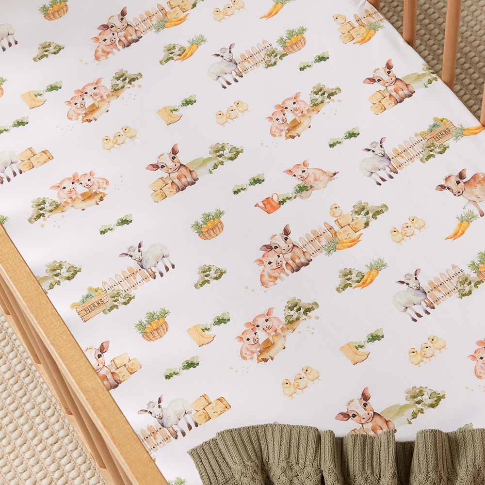 Farm Organic Fitted Cot Sheet - The Glamorous Grub