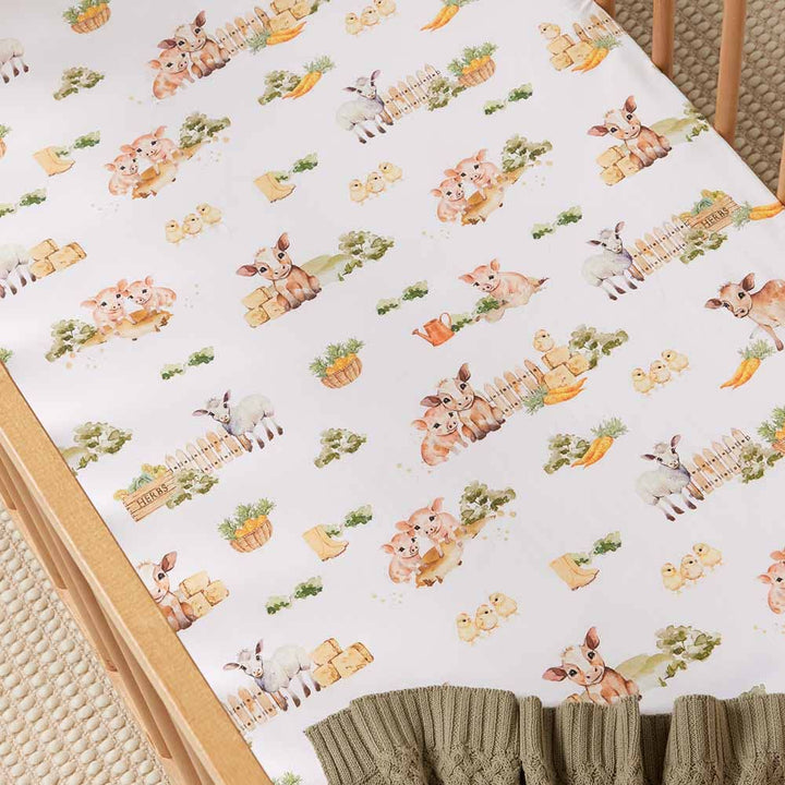 Farm Organic Fitted Cot Sheet - The Glamorous Grub