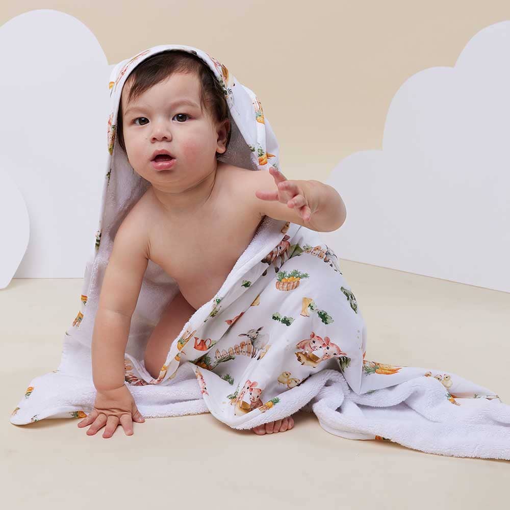 Farm Organic Hooded Baby Towel - The Glamorous Grub