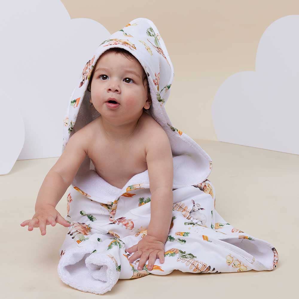 Farm Organic Hooded Baby Towel - The Glamorous Grub