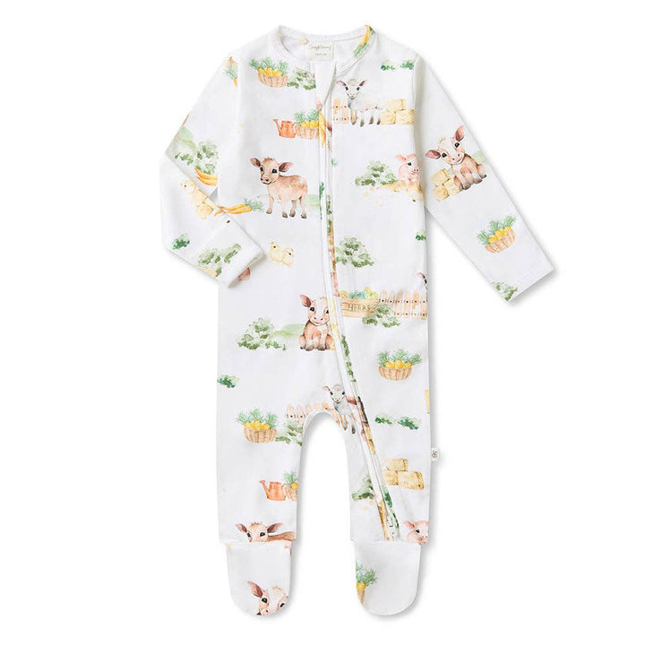Farm Organic Snuggle Sleepsuit Zip Footie - The Glamorous Grub