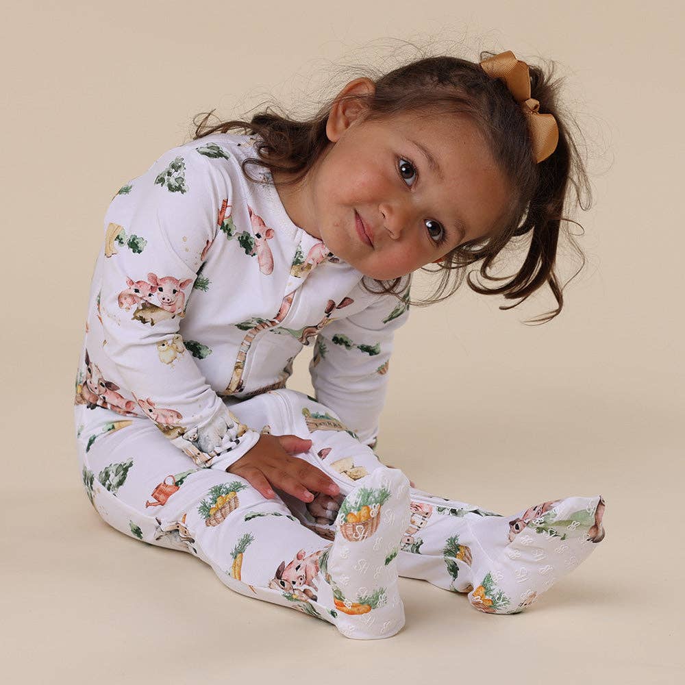 Farm Organic Snuggle Sleepsuit Zip Footie - The Glamorous Grub