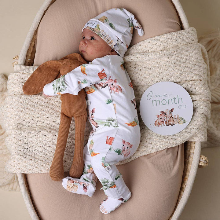 Farm Organic Snuggle Sleepsuit Zip Footie - The Glamorous Grub
