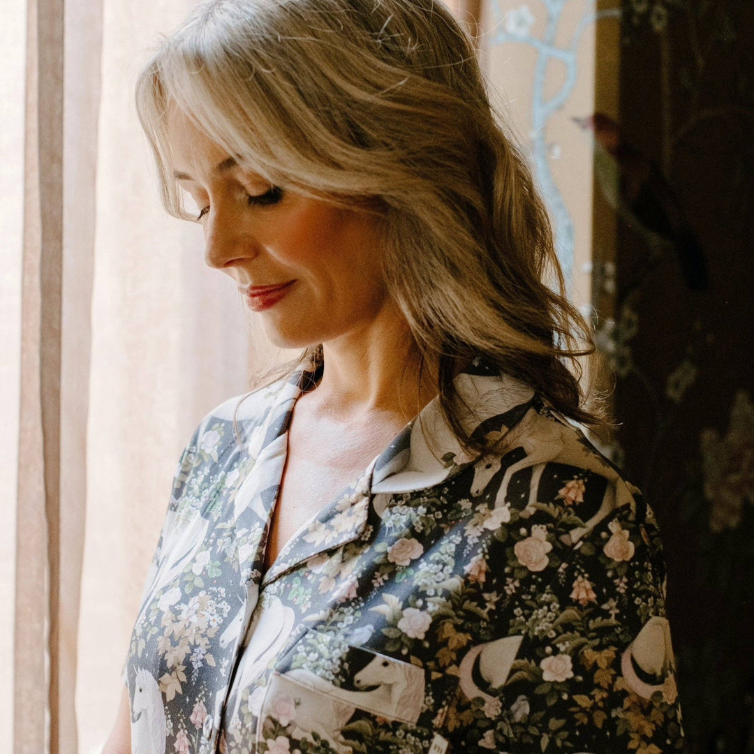 'Field Of Dreams' Dreamweaver Night Shirt - Grey - The Glamorous Grub