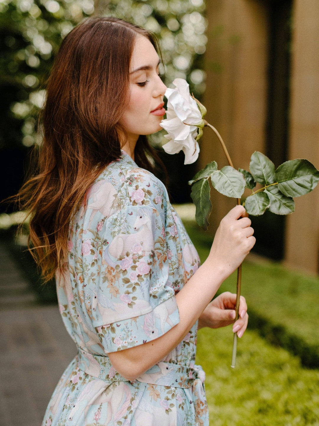 'Field Of Dreams' Enchanted Robe - Soft Aqua - The Glamorous Grub