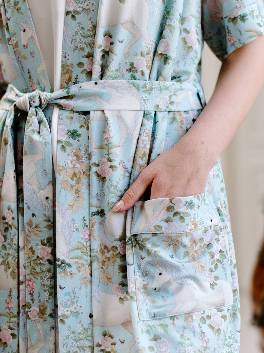 'Field Of Dreams' Enchanted Robe - Soft Aqua - The Glamorous Grub