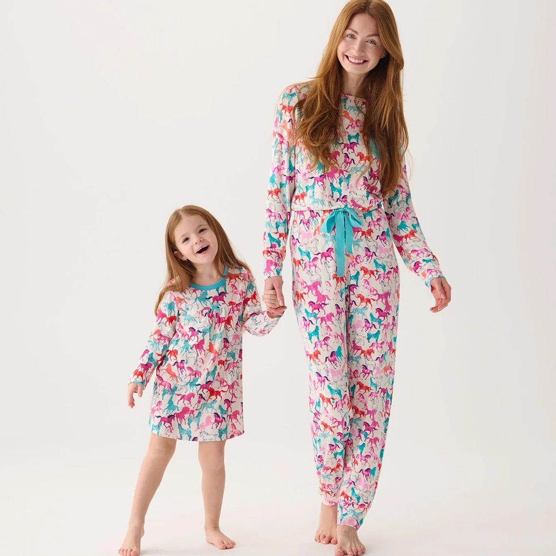 Girls Pink Horses Bamboo Night Gown - The Glamorous Grub
