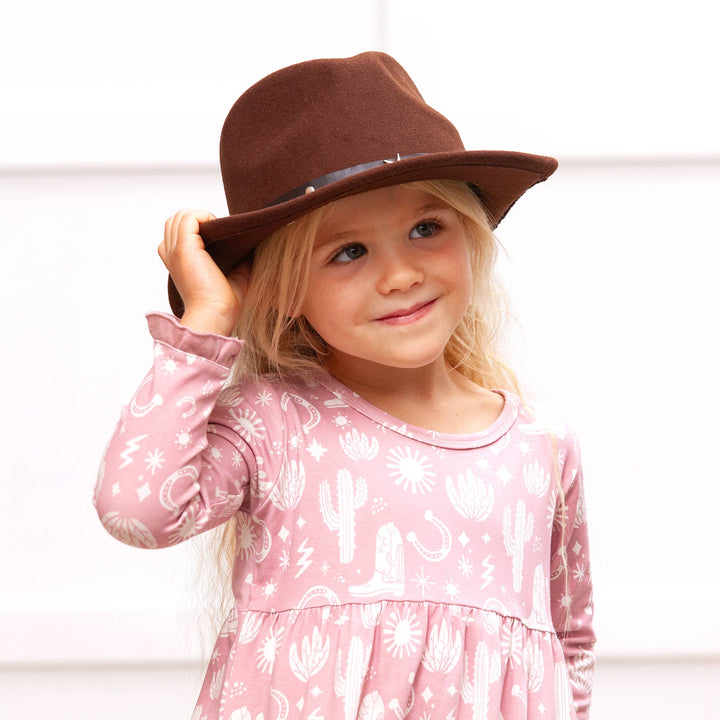 Girl's Wild West/Pink Bamboo Tiered Dress - The Glamorous Grub