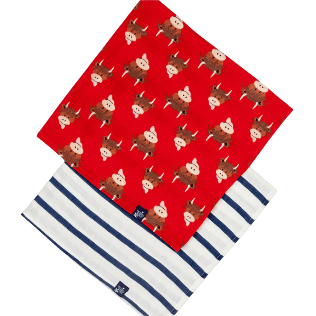 Hamish Highland Cow Muslin Squares - The Glamorous Grub