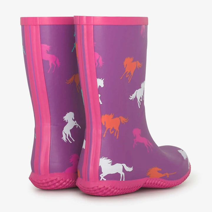 Hatley Girls Leaping Horses Packable Rainboots - The Glamorous Grub