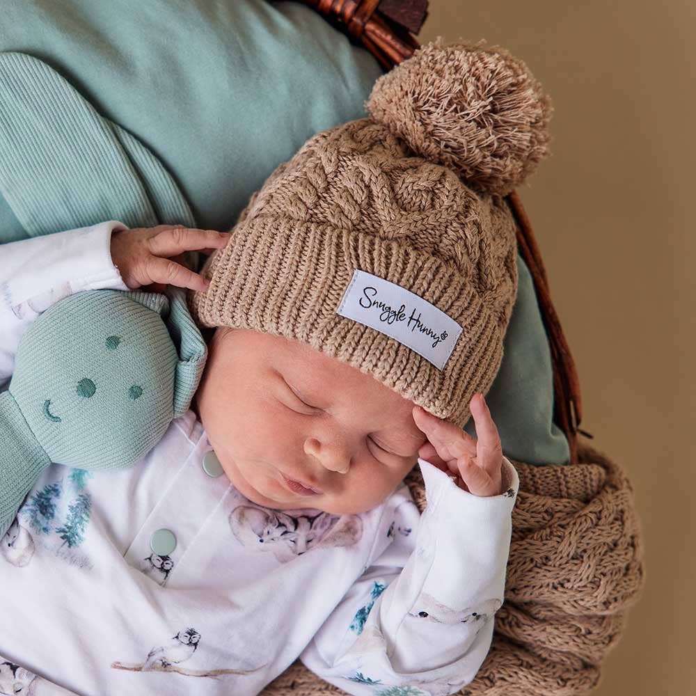 Hazelnut Organic Baby Knit Beanie - The Glamorous Grub