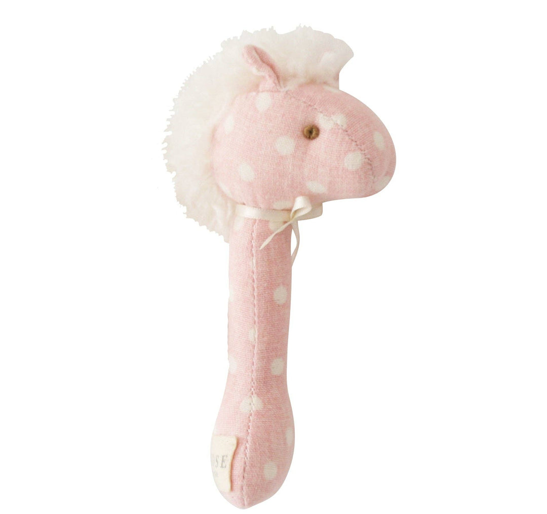 Horse Stick Rattle Pink White Spot - The Glamorous Grub