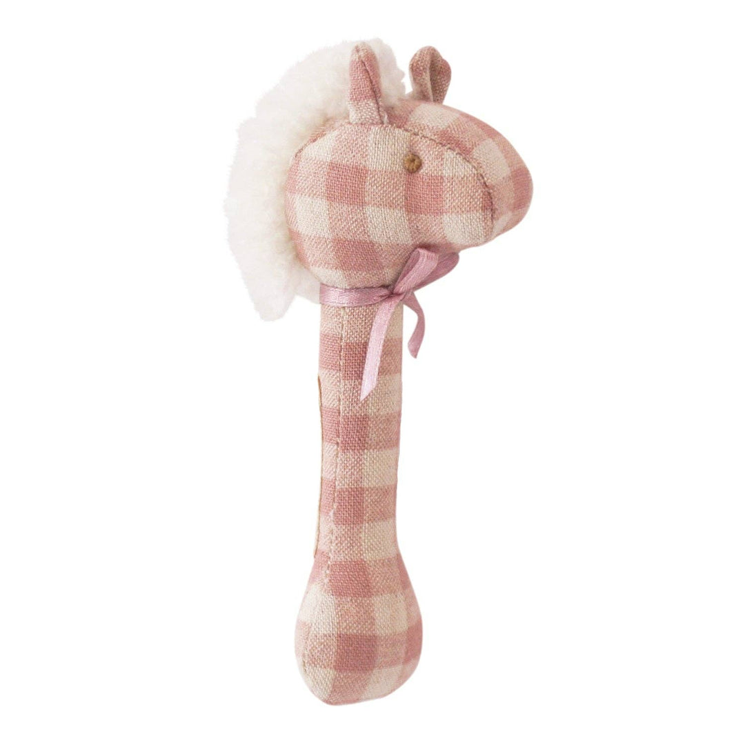 Horse Stick Rattle Rose Check - The Glamorous Grub