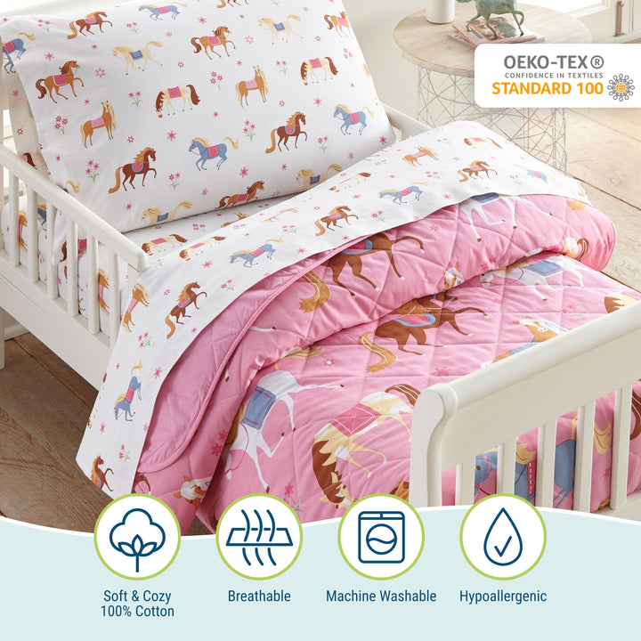 Horses 100% Cotton Bed in a Bag - Toddler - The Glamorous Grub
