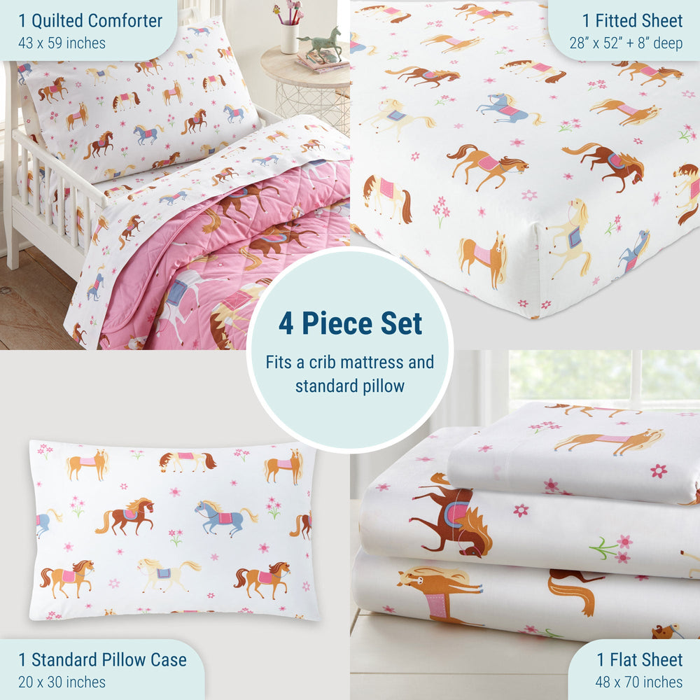 Horses 100% Cotton Bed in a Bag - Toddler - The Glamorous Grub