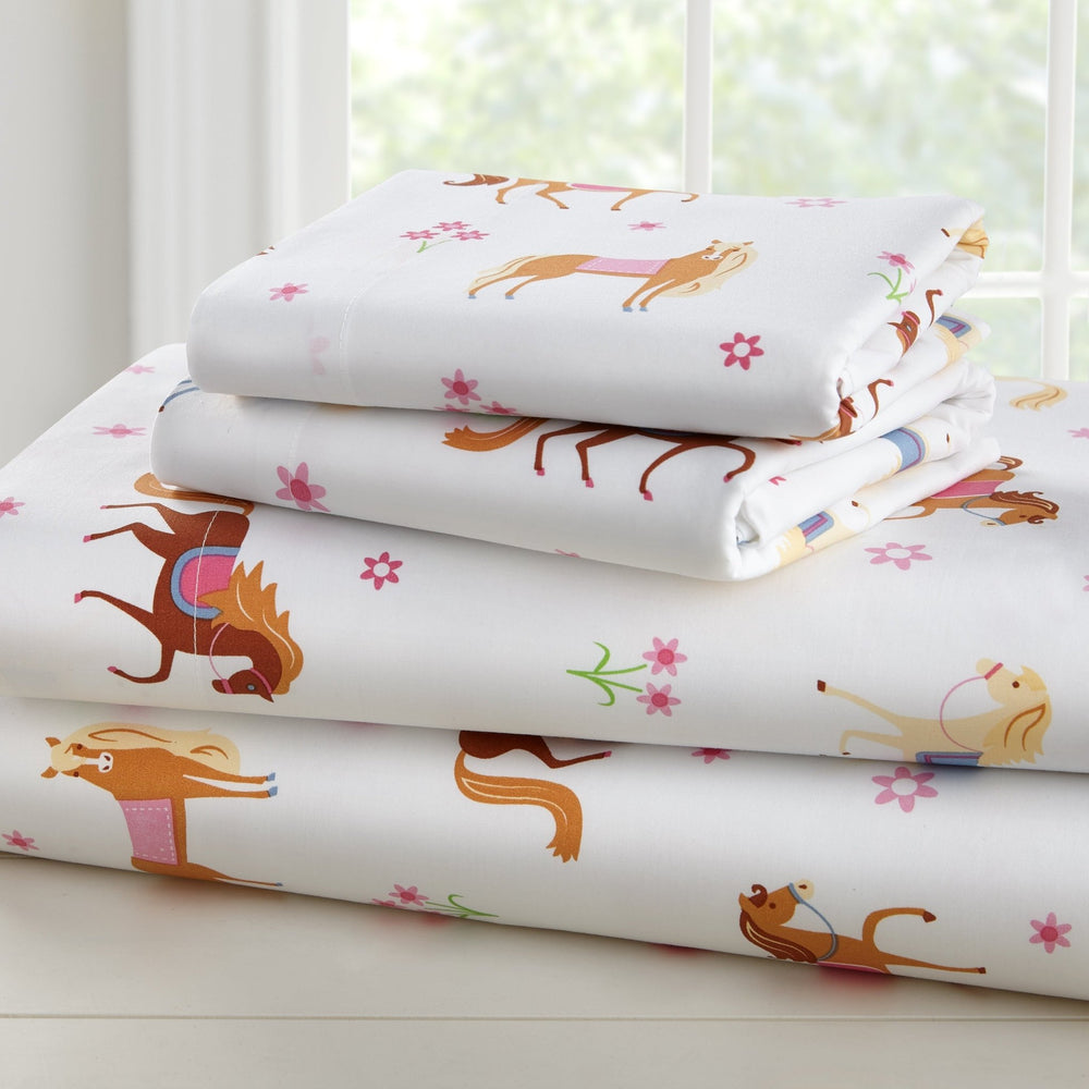 Horses 100% Cotton Sheet Set - Double - The Glamorous Grub