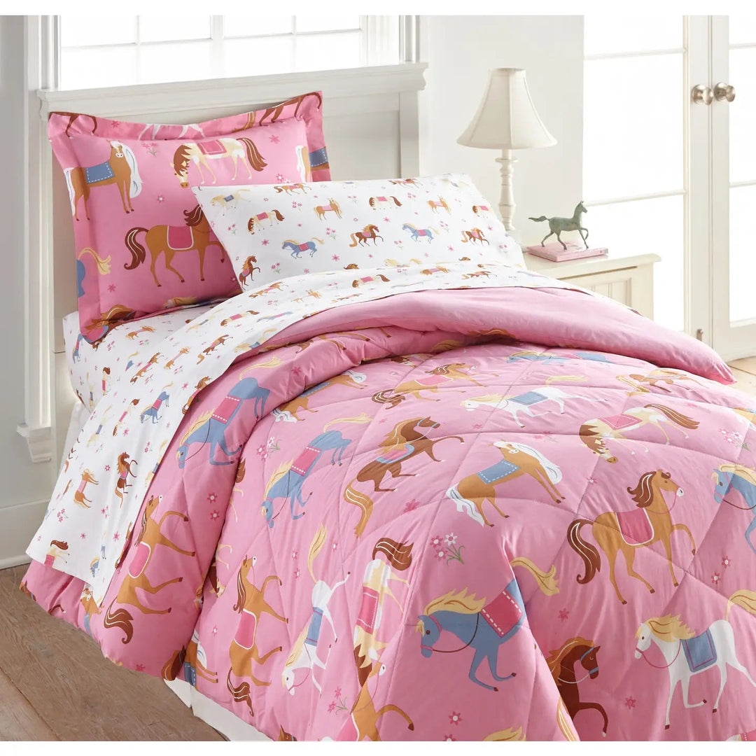 Horses 5 Pc 100% Cotton Bed in A Bag - Single - The Glamorous Grub