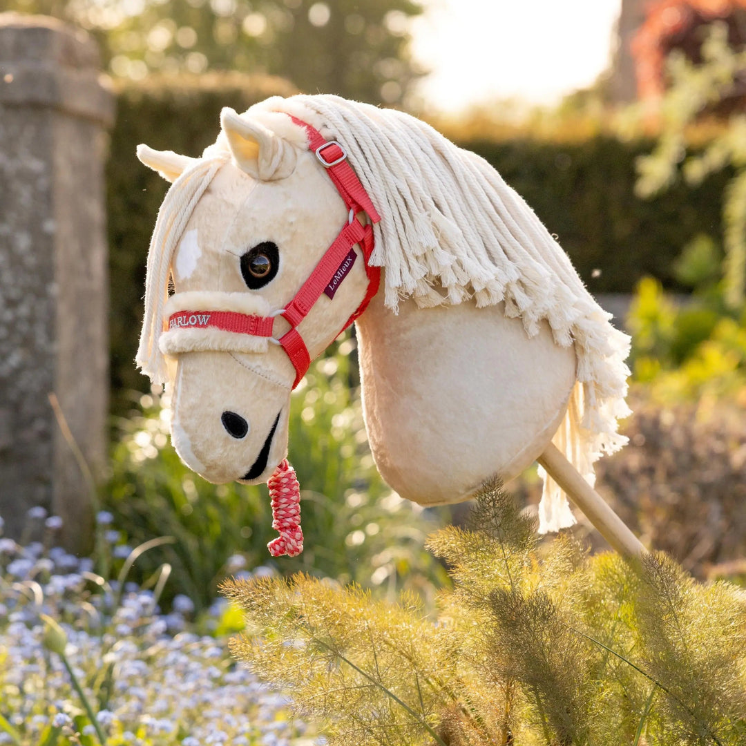 Harlow Hobby Horse Vogue Headcollar &amp; Leadrope Coral Crush