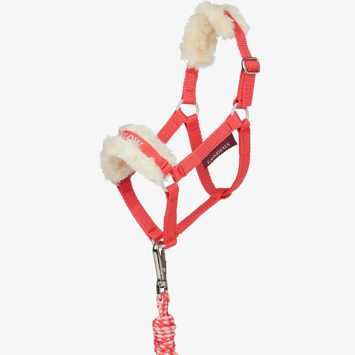 Harlow Hobby Horse Vogue Headcollar &amp; Leadrope Coral Crush