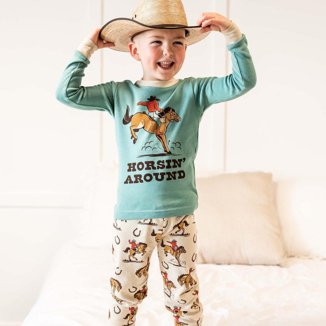 Kids Horsing Around Pajamas - The Glamorous Grub