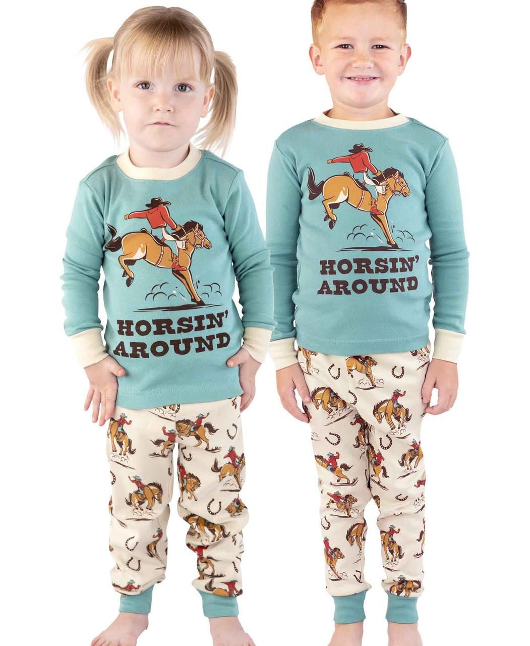 Kids Horsing Around Pajamas - The Glamorous Grub