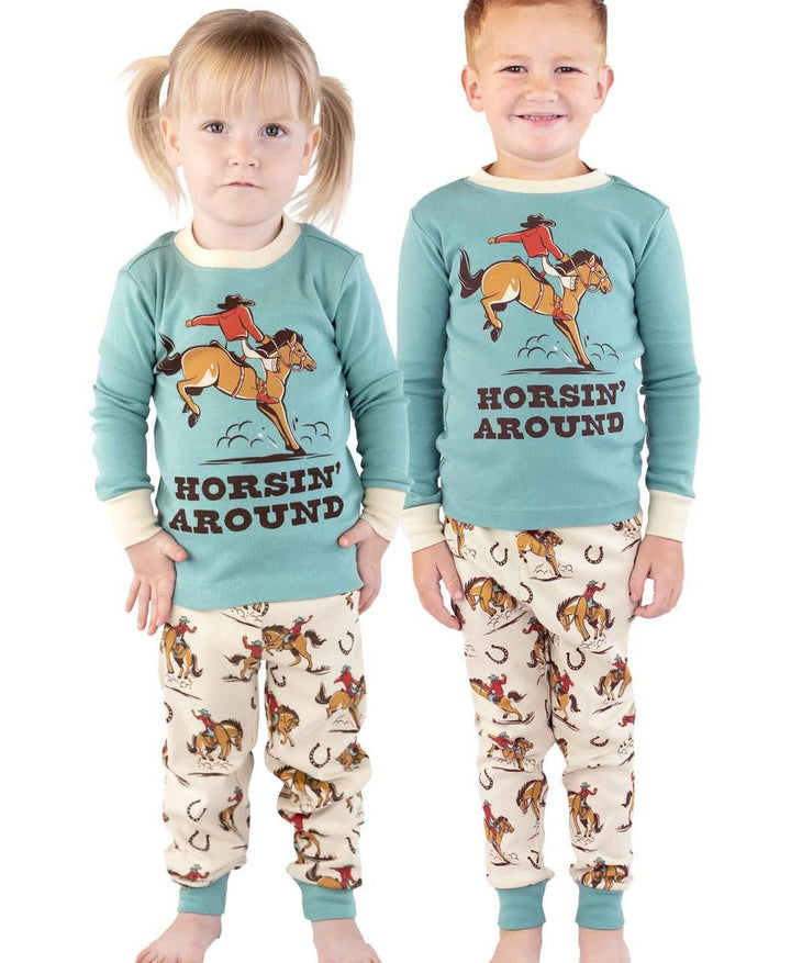 Kids Horsing Around Pajamas - The Glamorous Grub
