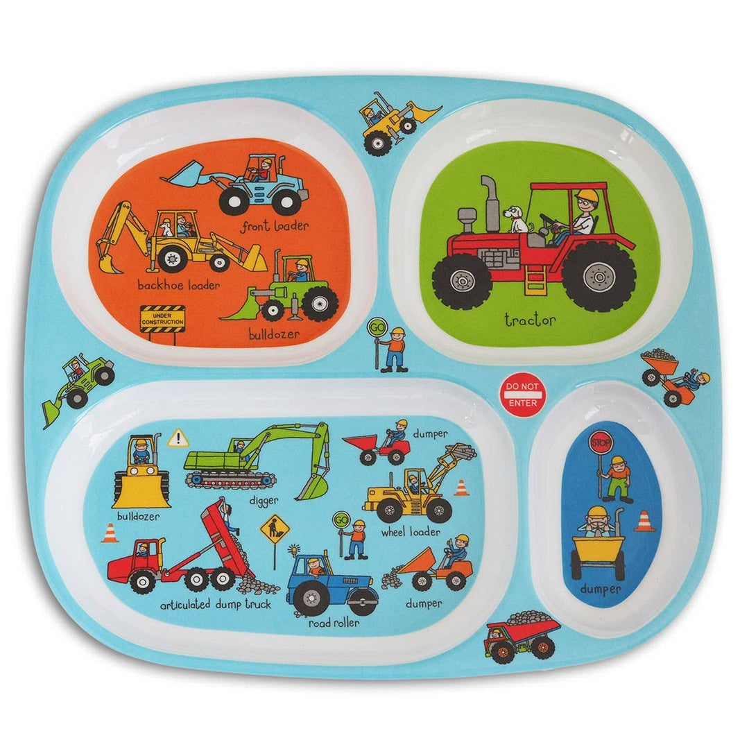 Kids Trucks Divider Plate - The Glamorous Grub