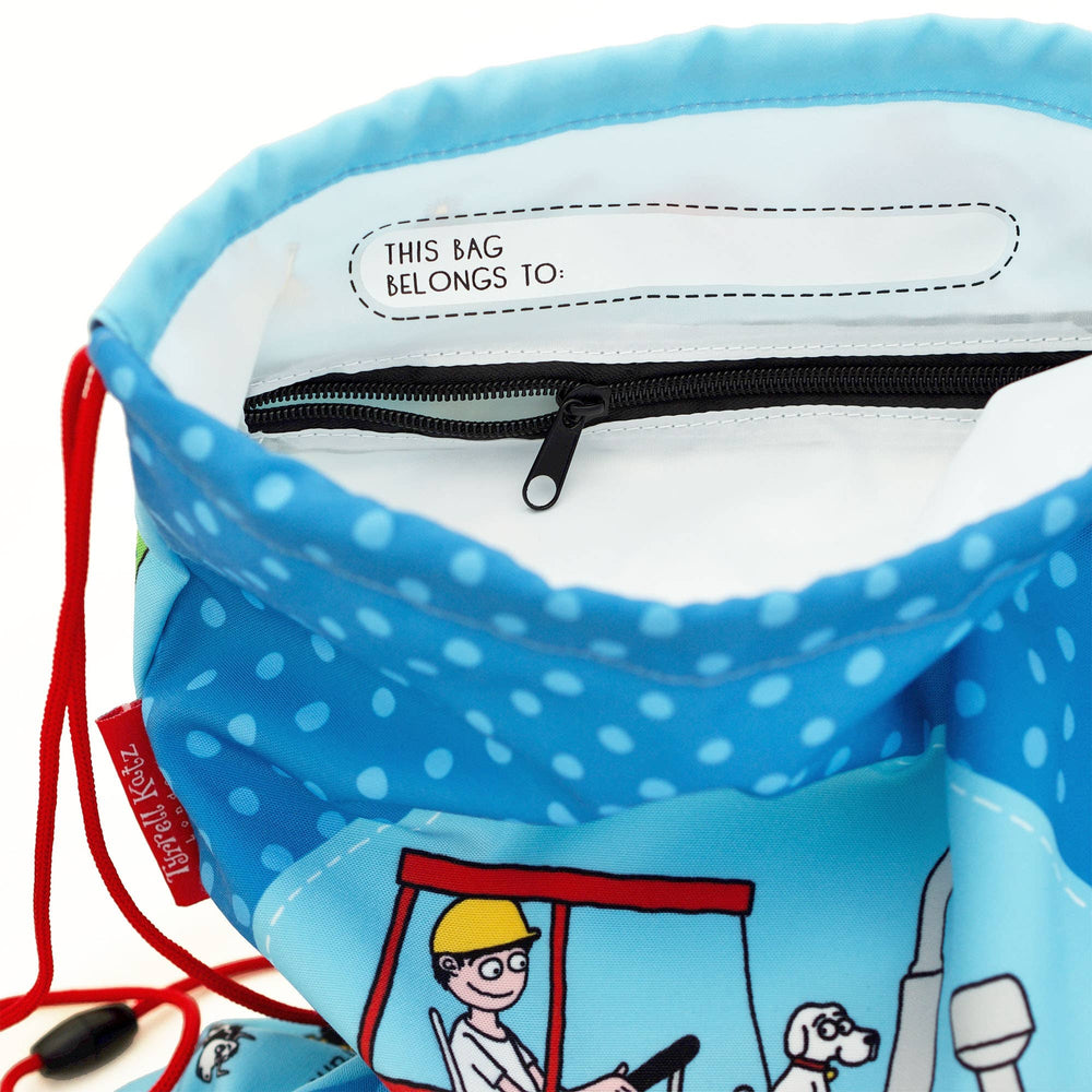 Kids Trucks Waterproof Drawstring Bag - Recycled! - The Glamorous Grub