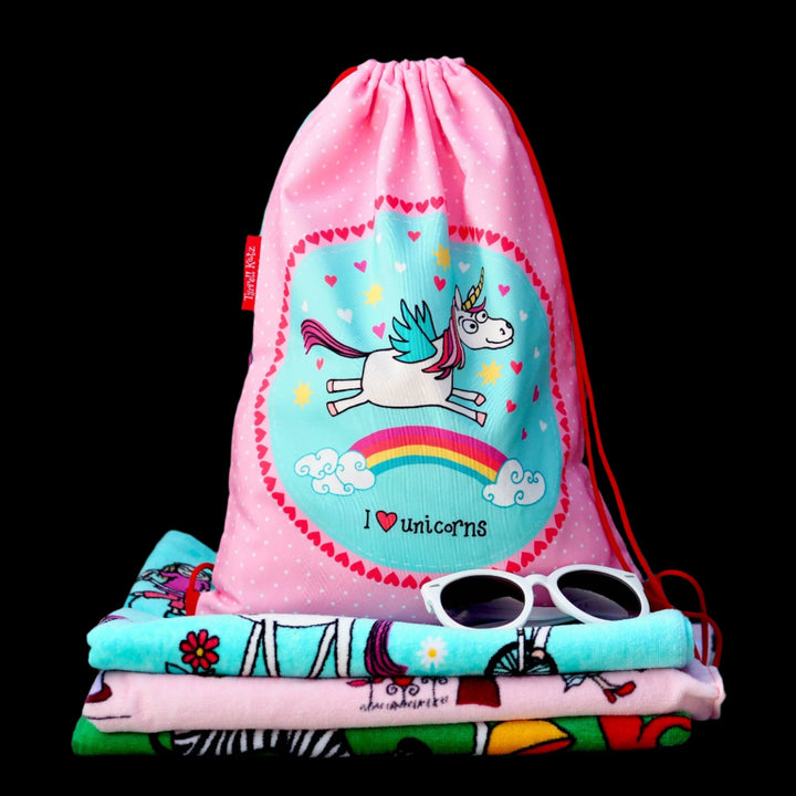 Kids Unicorn Waterproof Drawstring Bag - Recycled! - The Glamorous Grub