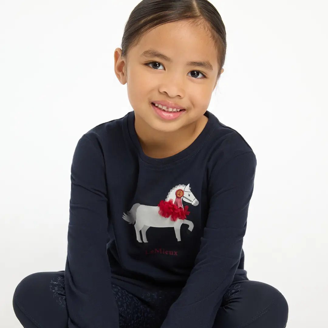 LeMieux Mini Jessie Long Sleeved Top - Navy - The Glamorous Grub