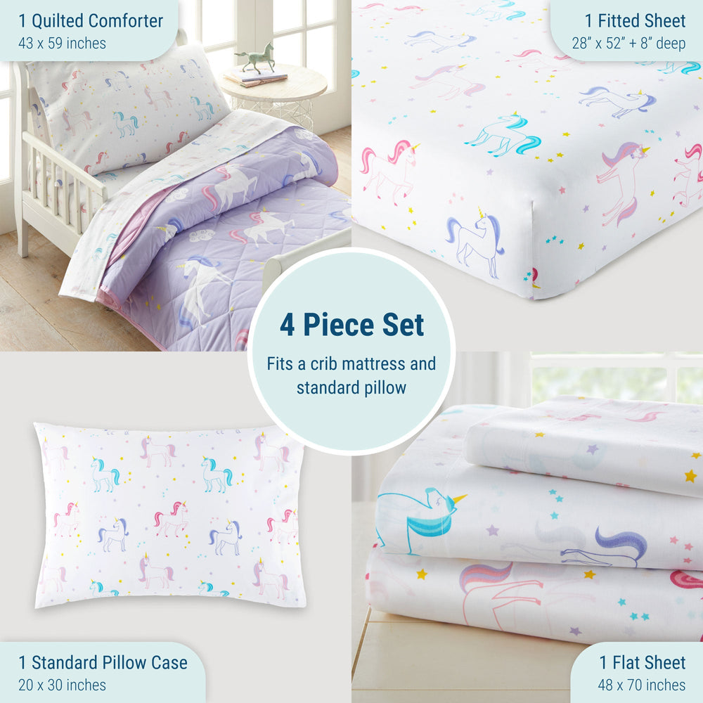 Lilac Unicorn 100% Cotton Bed in a Bag - Toddler - The Glamorous Grub