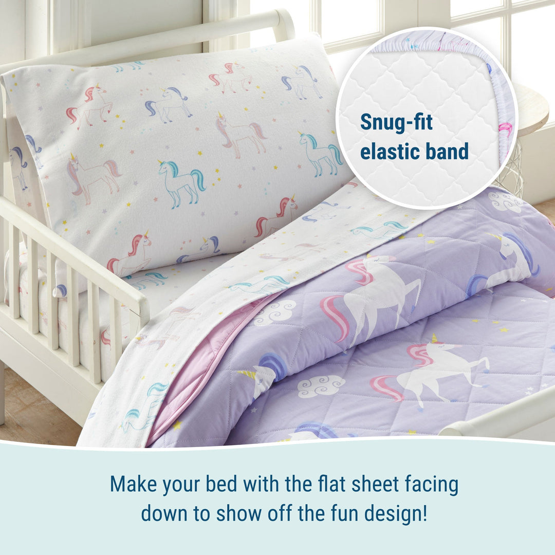 Lilac Unicorn 100% Cotton Bed in a Bag - Toddler - The Glamorous Grub